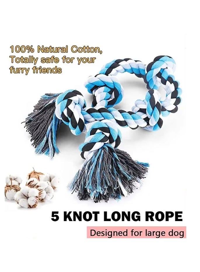 Dog Toy, Interactive Dog Dental Chew Toy, Tough Cotton Natural Teeth Cleaning Chew Rope, Dogs Knot Training toy (95x5cm) - Image 4
