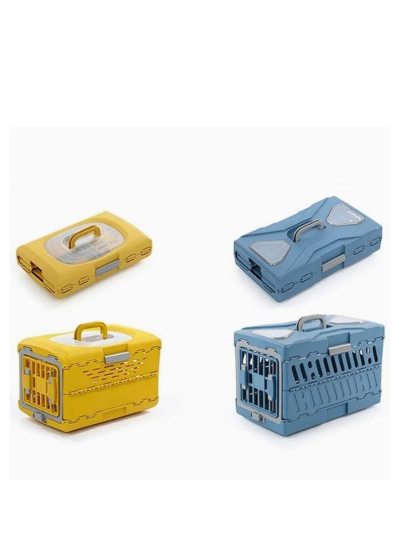 قفص محمول للكلاب والقطط قابل للطي - قفص صغير لحمل الحيوانات الأليفة، أصفر (48 × 30 × 32 سم) - Image 5