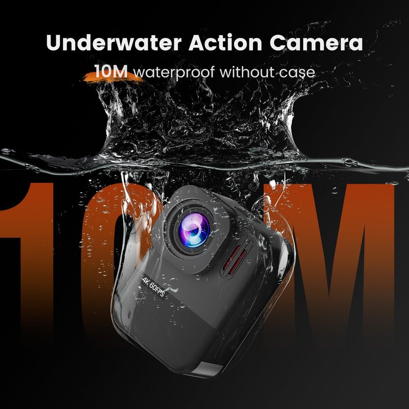 Yolansin Action Camera 4K60fps Underwater - IPX7 10M Waterproof Action Cameras, 48MP Touchscreen Sports Camera with 6-Axis Stabilization, 8X Zoom WiFi Camera for Diving, Cycling, Outdoor Sports - Image 5
