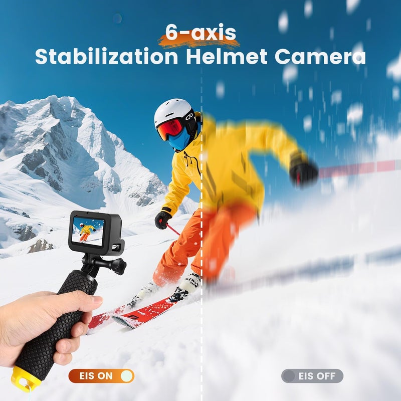 Yolansin Action Camera 4K60fps Underwater - IPX7 10M Waterproof Action Cameras, 48MP Touchscreen Sports Camera with 6-Axis Stabilization, 8X Zoom WiFi Camera for Diving, Cycling, Outdoor Sports - Image 3