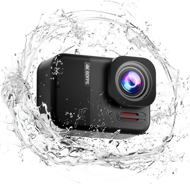 Yolansin Action Camera 4K60fps Underwater - IPX7 10M Waterproof Action Cameras, 48MP Touchscreen Sports Camera with 6-Axis Stabilization, 8X Zoom WiFi Camera for Diving, Cycling, Outdoor Sports - Image 1