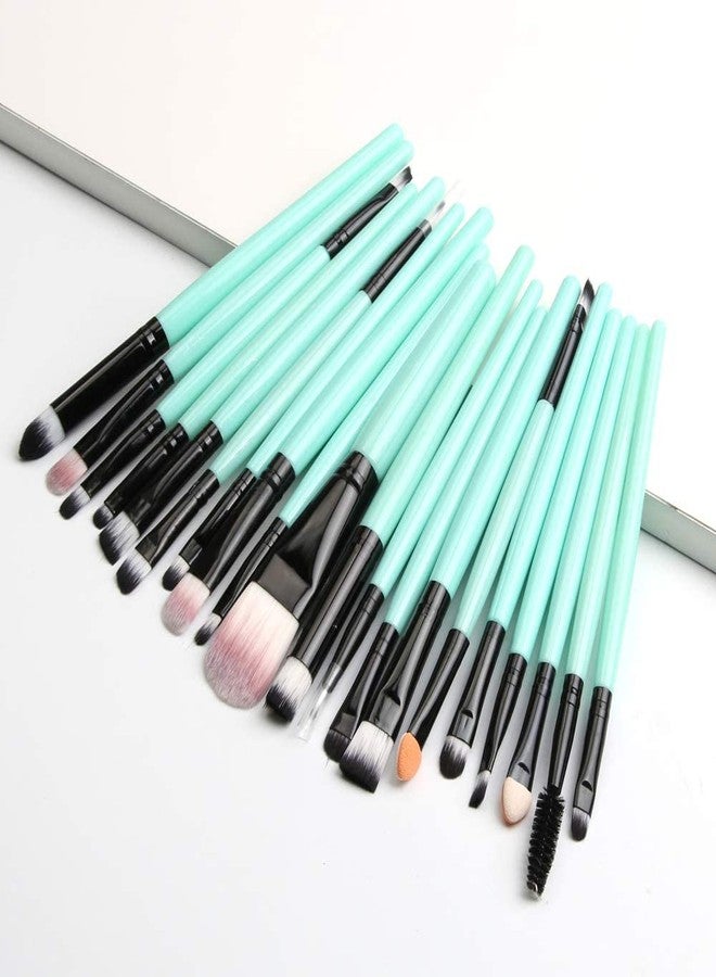 Tenmon Eye Brush Set, Tenmon 20 Pieces Eyeshadow Eyeliner Blending Crease Kit Makeup Brushes Make Up Foundation Eyebrow Eyeliner Blush Cosmetic Concealer Brushes (Green) - Image 2