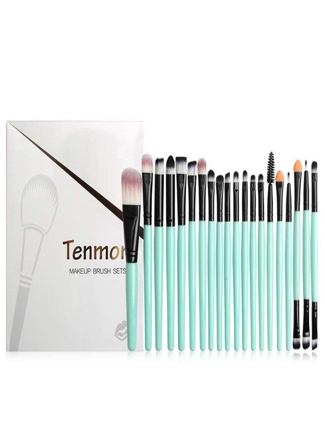 Tenmon Eye Brush Set, Tenmon 20 Pieces Eyeshadow Eyeliner Blending Crease Kit Makeup Brushes Make Up Foundation Eyebrow Eyeliner Blush Cosmetic Concealer Brushes (Green) - Image 1