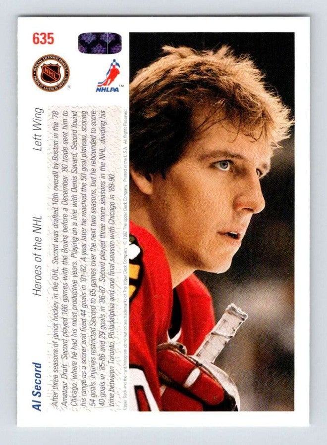 Upper Deck 1991-92 Upper Deck #635 Al Secord HERO - Image 2