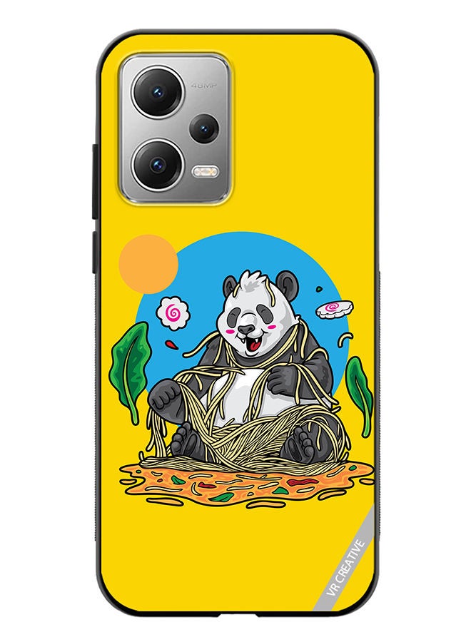 VR CREATIVE Protective Case Cover For Xiaomi Redmi Note 12 Panda Eating Noodles Design Multicolour - Image 1