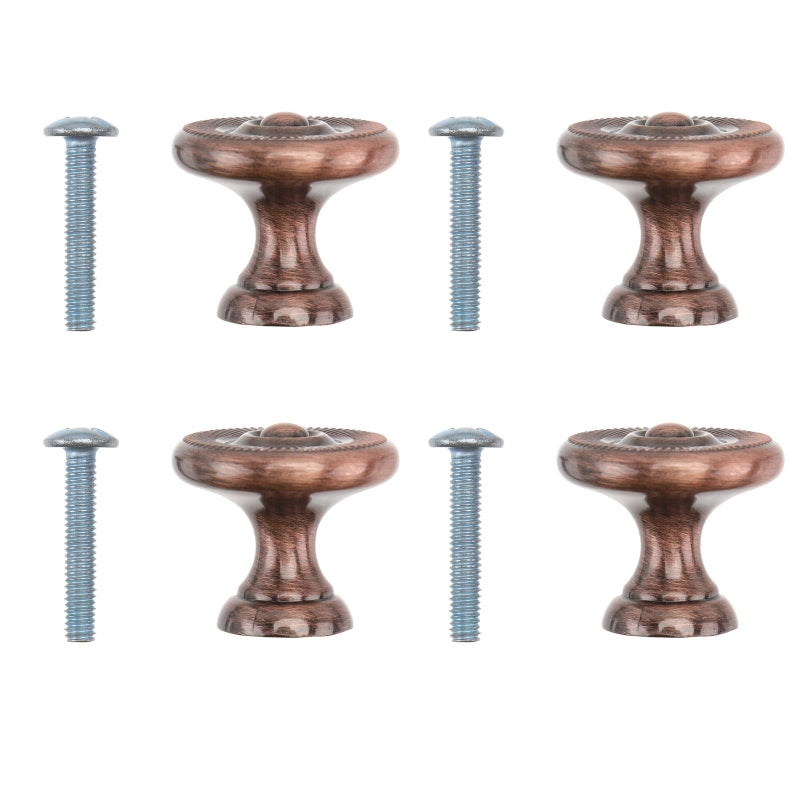 Antique European Style Cabinet Handle Drawer Knobs 4 Pack Brass Finish - Image 2