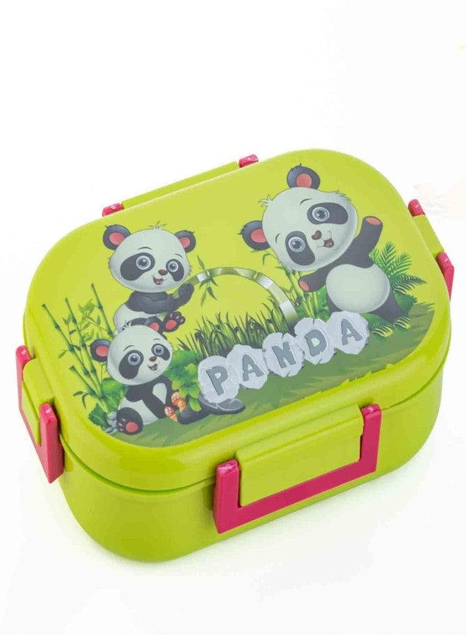 LEKORED Kids Lunch Box with Spoon, BPA-Free Leak-Proof Food Container, Food Grade Material, Multiple Compartments, 21x15x6 cm, Includes Small Box and Plastic Spoon (Green) - Image 1