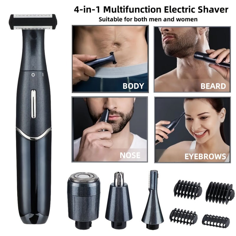 4 In 1 Electric Shaver And Bikini Trimmer USB Rechargeable Women Body Face Shaver Suitable For Men Women Private Parts Legs Arms Armpits Whole Body Green - Image 1