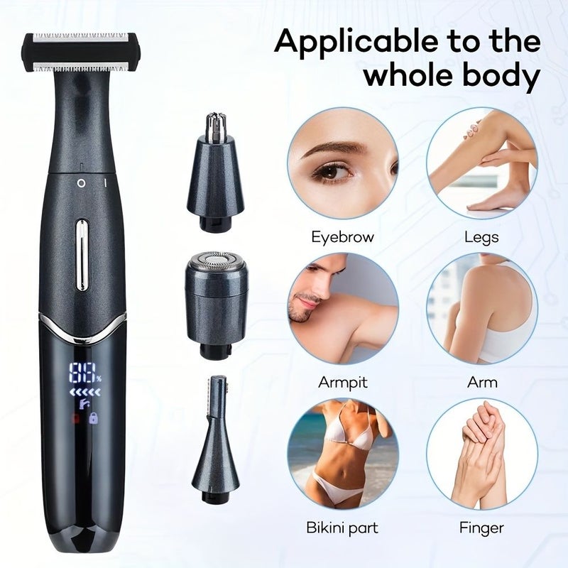 4 In 1 Electric Shaver And Bikini Trimmer USB Rechargeable Women Body Face Shaver Suitable For Men Women Private Parts Legs Arms Armpits Whole Body Green - Image 2