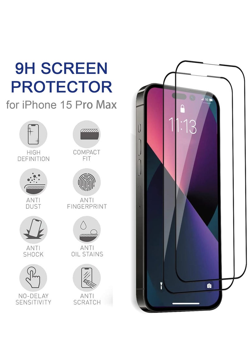 TLAXCA for iPhone 15 Pro Max Case with 2 x Tempered Glass Screen Protector 1 x Universal Cell Phone Lanyard Fashionable Design Phone Cover for Women Girls Gradient Color - Image 3
