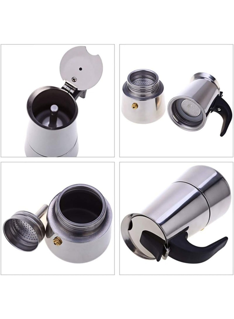 Espresso Maker for Stovetop – Moka Pot (200 ml, 4 Cups) – Stainless Steel Espresso and Cappuccino Maker - Image 3