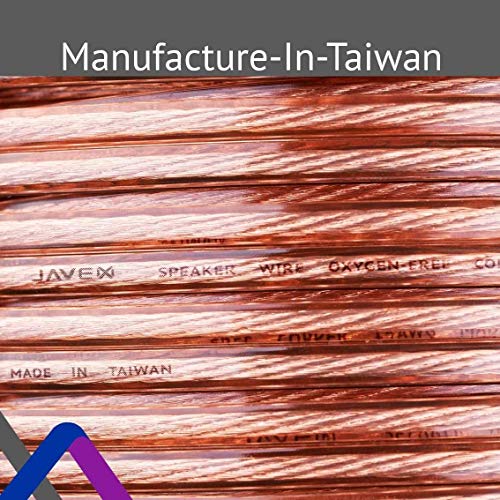 JAVEX 12-Gauge AWG Audio Speaker Wire Cable (50 FT), [Oxygen-Free Copper] Thin Flat Cable for Automotive Car Stereo Audio, HI-FI Stereo, Home Theater, Subwoofer, Soundbar, Blue/Black - Image 4