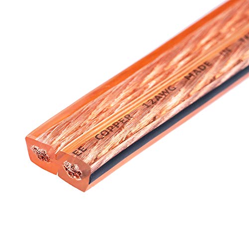 JAVEX 12-Gauge AWG Audio Speaker Wire Cable (50 FT), [Oxygen-Free Copper] Thin Flat Cable for Automotive Car Stereo Audio, HI-FI Stereo, Home Theater, Subwoofer, Soundbar, Blue/Black - Image 2