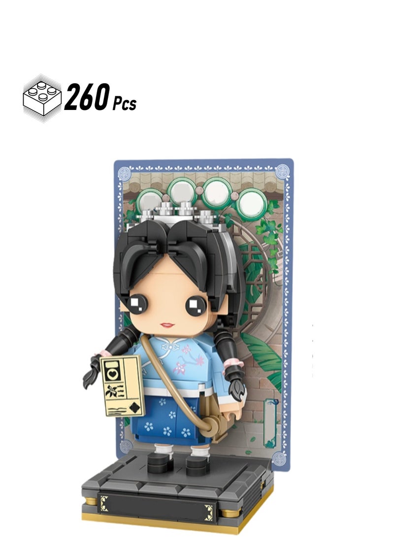 260pcs Backpack Girl Model Set Building Blocks Creative Diy Simulation Collection Building Assembly Children'S Toys  - Image 1