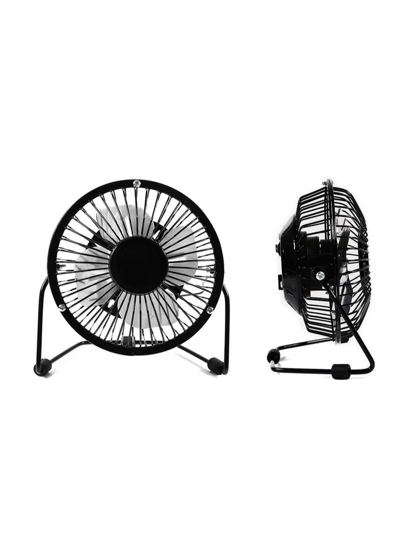 مروحة مكتب AcornSolution USB صغيرة USB قابلة للإمالة لتبريد سطح المكتب مع غلاف معدني وشفرات ألومنيوم (4 بوصات -USB) ضمان لمدة عام - Image 5