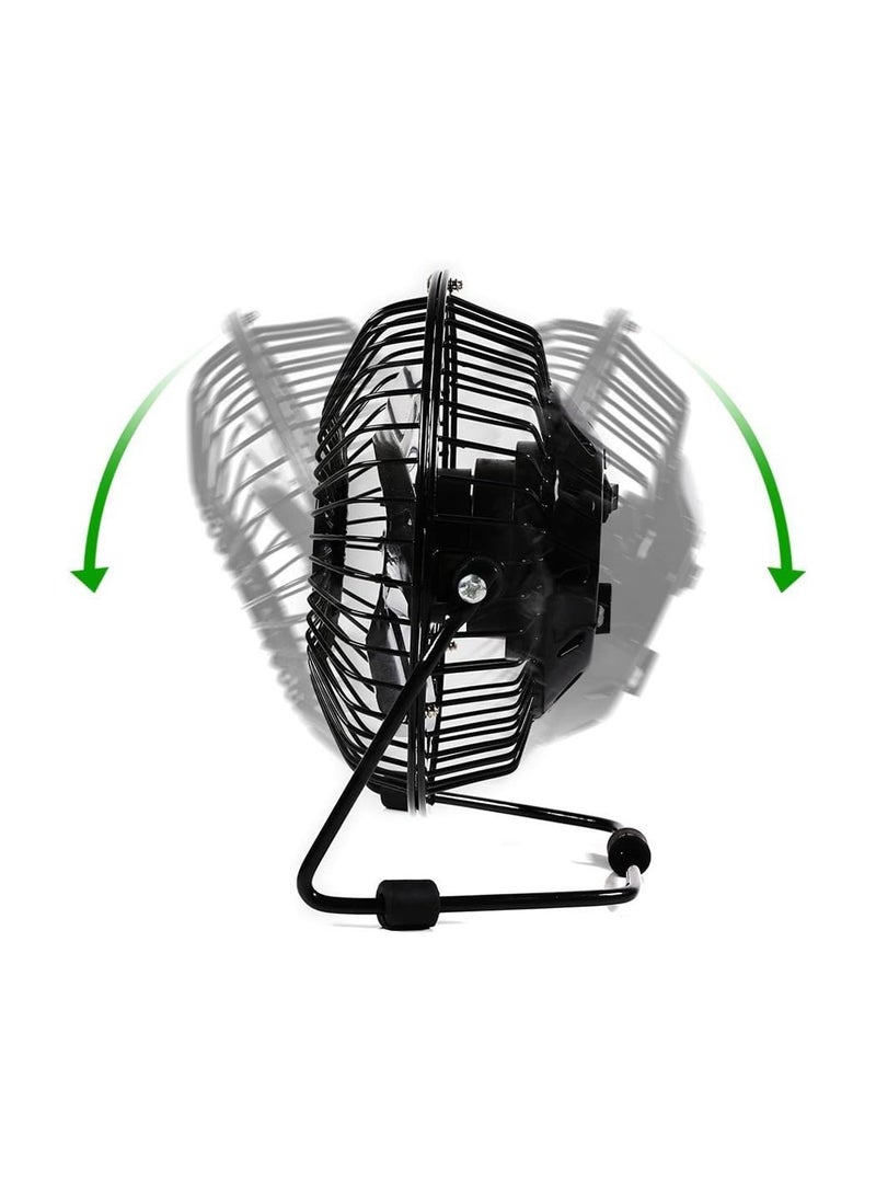 مروحة مكتب AcornSolution USB صغيرة USB قابلة للإمالة لتبريد سطح المكتب مع غلاف معدني وشفرات ألومنيوم (4 بوصات -USB) ضمان لمدة عام - Image 4