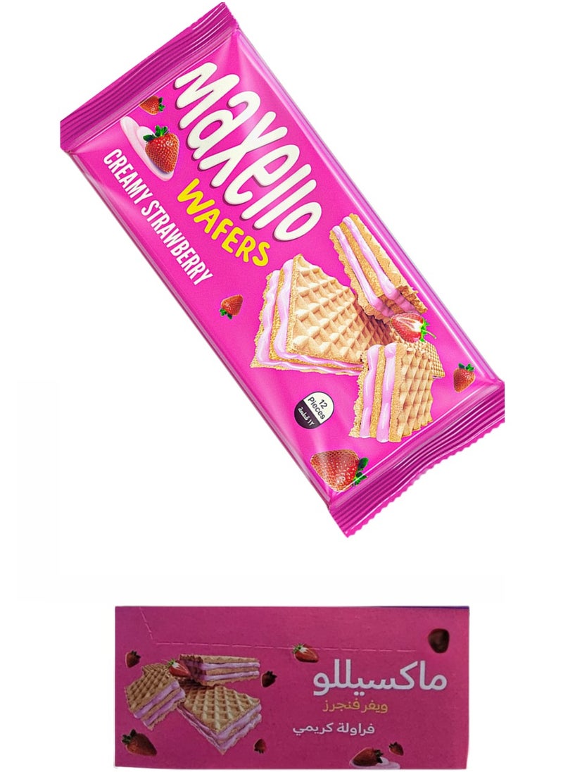 Maxello Wafer fingers filled with Strawberry 4 Packet 12 pcs  - Image 1