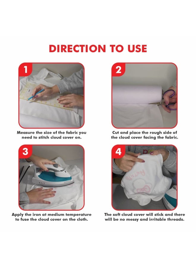 Superpunch Cloud Cover Stitch White 12 X 10 Yard Roll. Over The Back Superstable Embroidery Stabilizer - Image 4