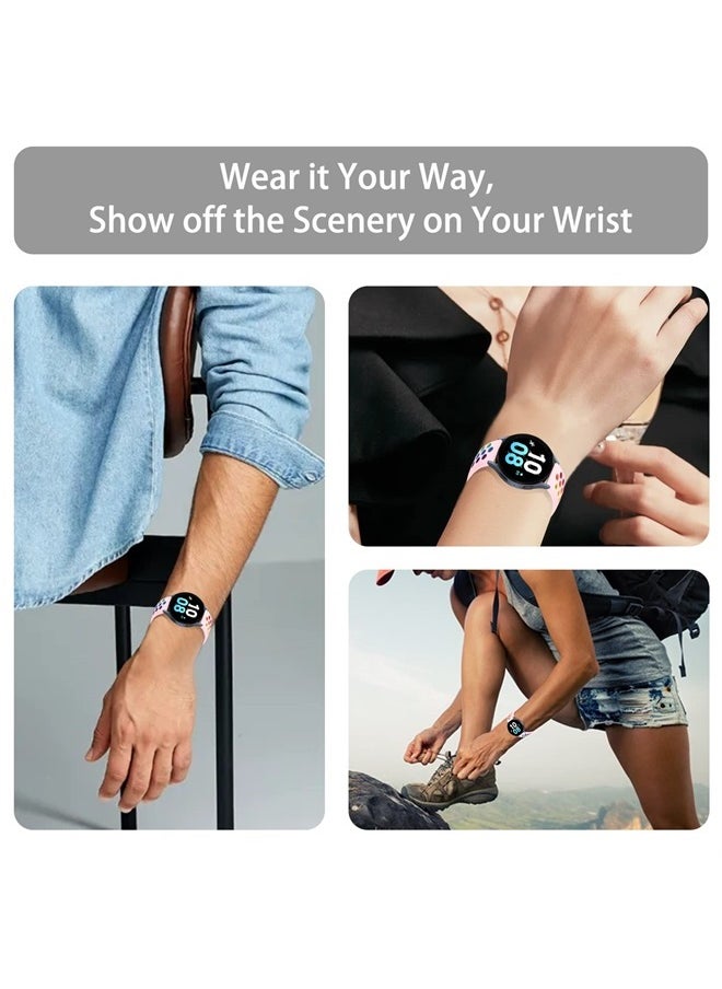 Pailebi - Band Compatible with Amazfit GTS 2 mini/GTS 3 / GTR (42mm) / Bip & Bip Lite/GTS 4 mini Quick Release Sports Strap 20mm Silicone Watch Belt Bands (20MM, Pink/Rainbow) - Image 1
