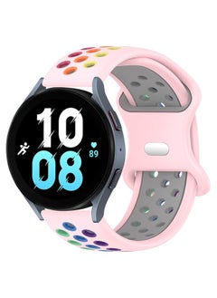 Band Compatible with Amazfit GTS 2 mini/GTS 3 / GTR (42mm) / Bip & Bip Lite/GTS 4 mini Quick Release Sports Strap 20mm Silicone Watch Belt Bands (20MM, Pink/Rainbow)