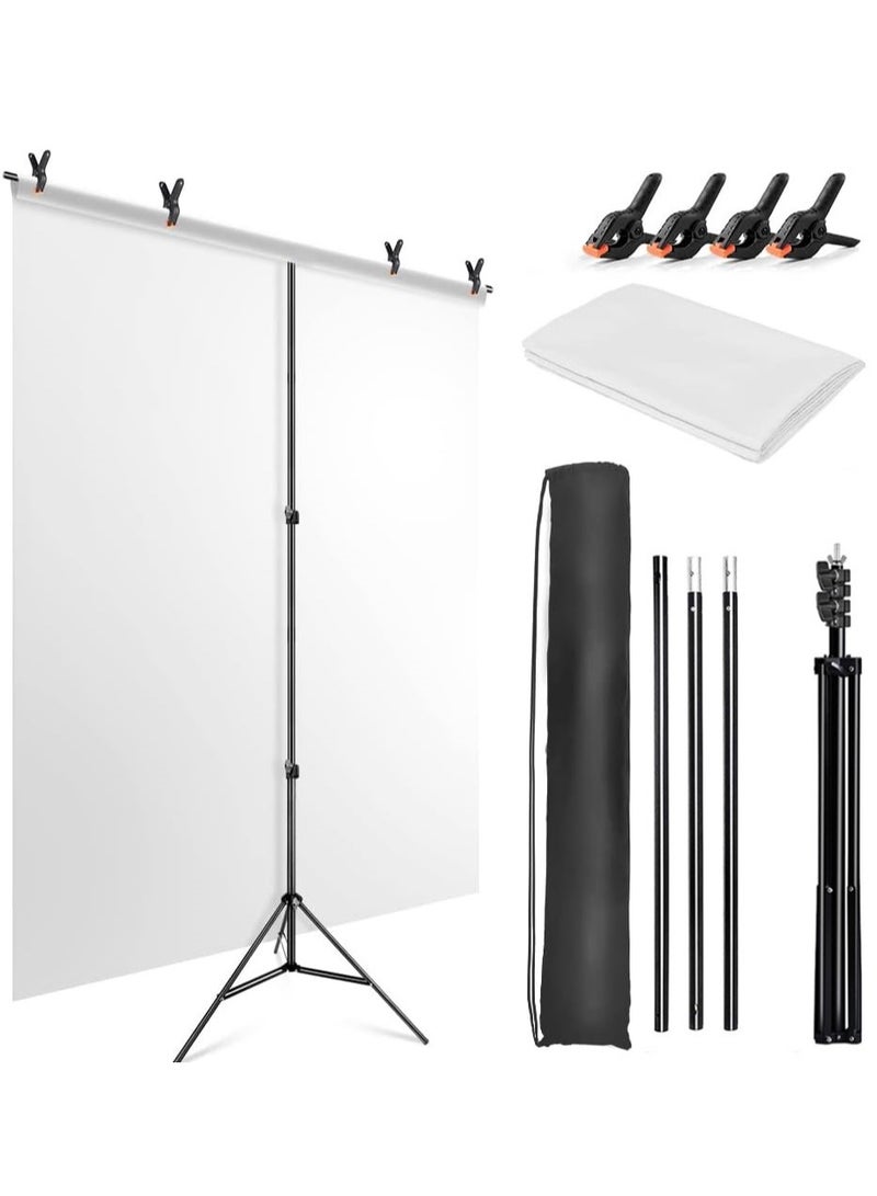 GUDOO خلفية لمجموعة التقاط الصور الخلفية مع حامل 200 × 200 سم شاشة بيضاء محمولة خلفية مع مجموعة حامل خلفية حامل حقيبة لتدفق الفيديو تكبير/تصغير الشاشة خلفية لاستوديو التصوير الفوتوغرافي - Image 1