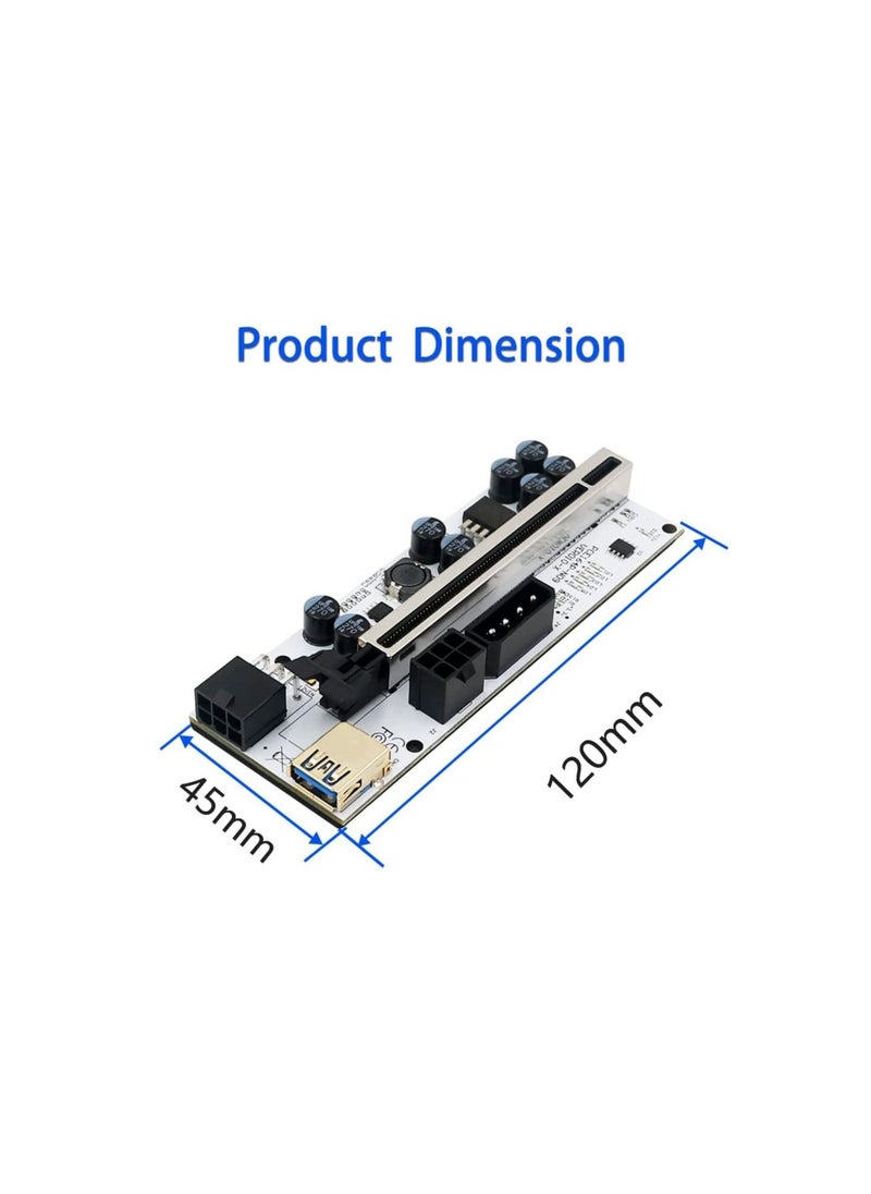 Generic - EUROMAX PCIE 1X to16X riser card version 010x graphics extension powered riser adapter card with 24in USB 3.0 Extension cable for gpu mining (6pcs pack) - Image 1