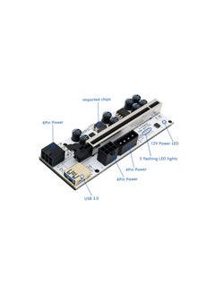 Generic EUROMAX PCIE 1X to16X riser card version 010x graphics extension powered riser adapter card with 24in USB 3.0 Extension cable for gpu mining (6pcs pack)  - Image 2