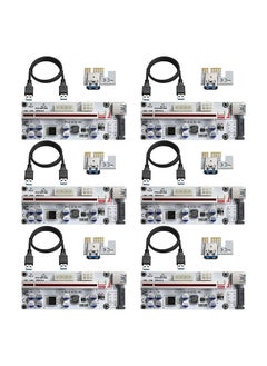 Generic EUROMAX PCIE 1X to16X riser card version 010x graphics extension powered riser adapter card with 24in USB 3.0 Extension cable for gpu mining (6pcs pack)  - Image 1