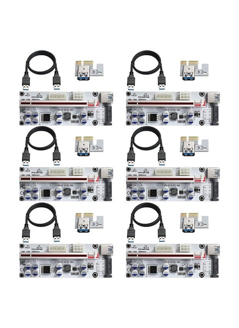 EUROMAX PCIE 1X to16X riser card version 010x graphics extension powered riser adapter card with 24in USB 3.0 Extension cable for gpu mining (6pcs pack)