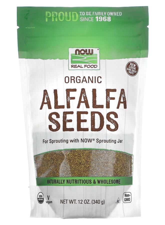 now Organic Alfalfa Seeds 12 oz (340 g)