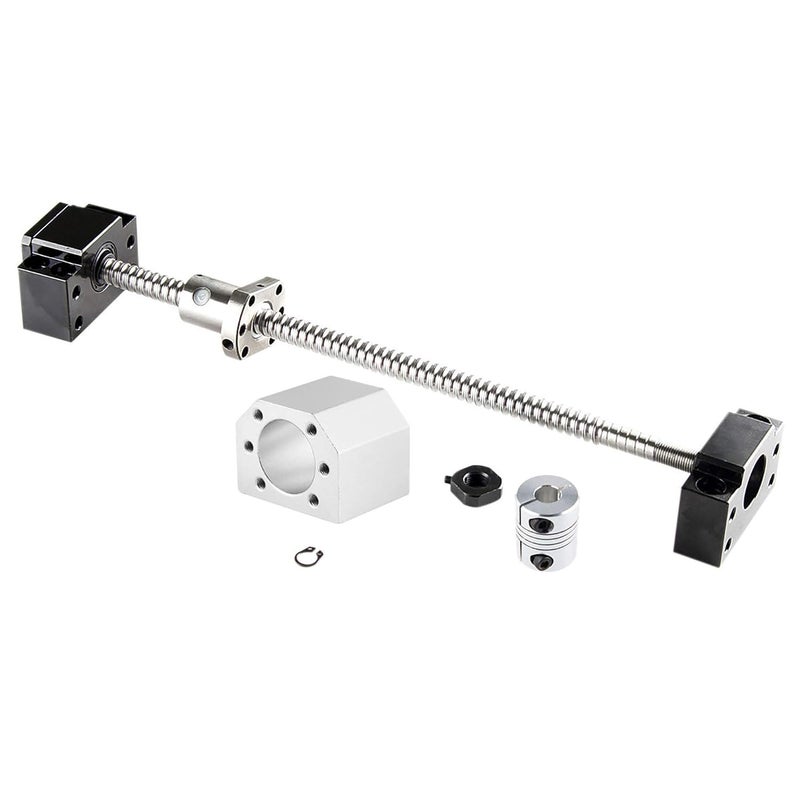 CHUANGNENG Ball Screw CNC Parts SFU1605 RM1605 16mm 750mm with Metal Deflector Ball Screw nut BK/BF12 End Supports Ball NUT HOUSINGS 1pcs Coupler with end Machining,Length Approx 29.52inch/750mm - Image 1