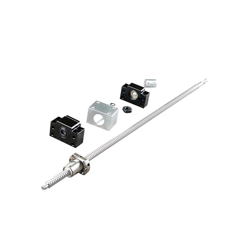 CHUANGNENG Ball Screw CNC Parts SFU1605 RM1605 16mm 750mm with Metal Deflector Ball Screw nut BK/BF12 End Supports Ball NUT HOUSINGS 1pcs Coupler with end Machining,Length Approx 29.52inch/750mm - Image 2