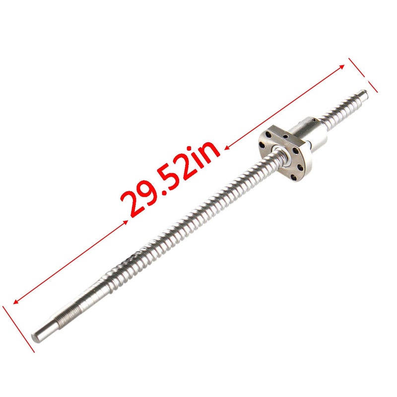 CHUANGNENG Ball Screw CNC Parts SFU1605 RM1605 16mm 750mm with Metal Deflector Ball Screw nut BK/BF12 End Supports Ball NUT HOUSINGS 1pcs Coupler with end Machining,Length Approx 29.52inch/750mm - Image 4