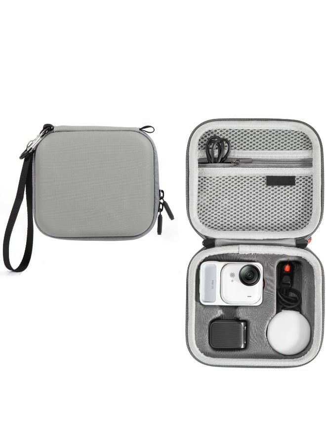 Travel Case for Insta360 Go Ultra, Waterproof PU Storage Bag Carrying Case Portable Organizer Protective Box with Carabiner and Wrist Strap for Insta360 Go Ultra Standard Bundle - Image 5