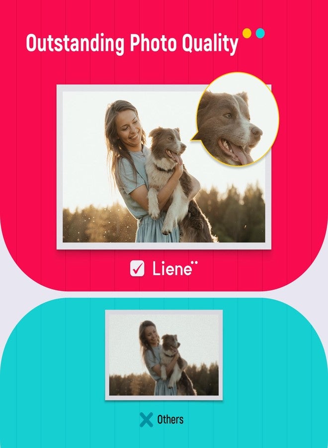ليين ورق طباعة الصور وخرطوشة الحبر من Liene، عبوة إعادة تعبئة خرطوشتي حبر و72 ورقة طباعة صور، مقاس 4×6 بوصة، طباعة بالتسامي، مقاومة للماء والأكسدة، مخصصة فقط لطابعة Liene PixCut S1 - Image 4