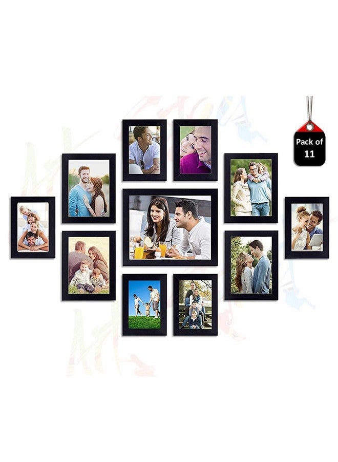 Art Street Primo wall photo frame Set of 11 Black Picture Frames (Black_6 Unit 4X6, 4 Units 5X7, 1 Unit 8X10 Inch, Black) - Image 1