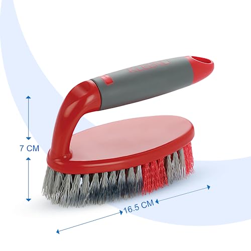 Kleeno Cello Kleeno Tile Scrubber Plastic Brush, Red and Grey - Image 5