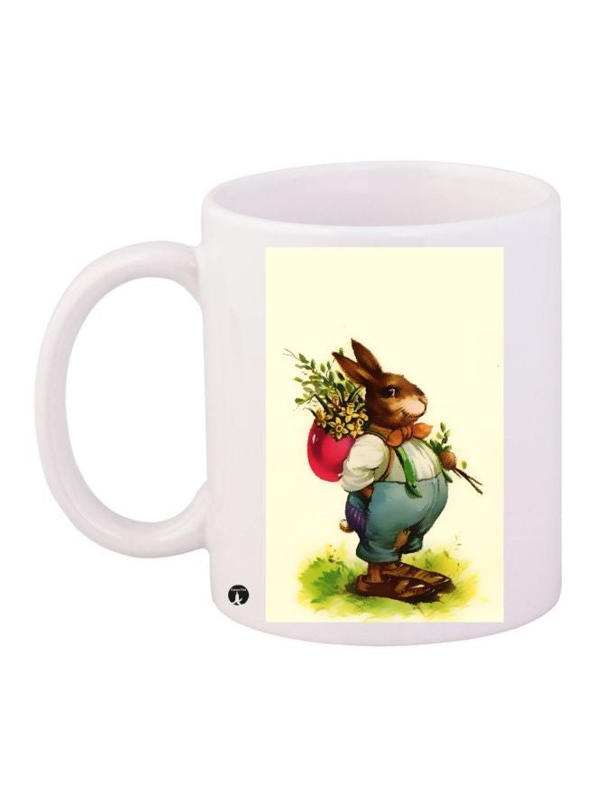 RYN Printed Coffee Mug White/Brown/Red 11ounce