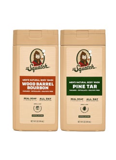 Dr. Squatch Dr Squatch NEW Natural Body Wash for Men  Exfoliating  Wood Barrel Bourbon  Pine Tar 14 oz 2 Pack 