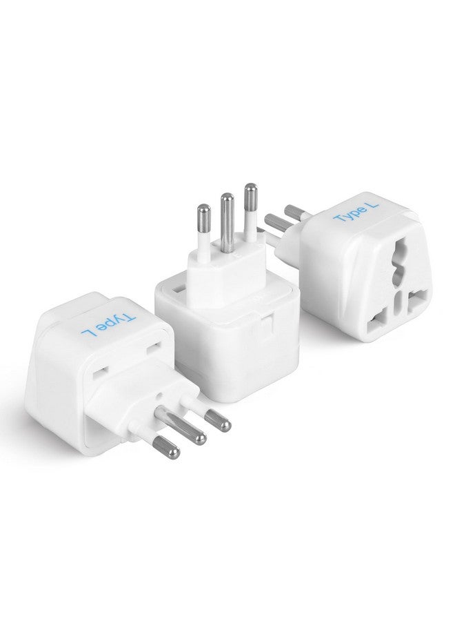 Ceptics Ceptics India to Italy, Libya, Chile & More (Type L) Travel Adapter Plug - CE Certified - RoHS Compliant - 3 Pack (GP-12A-3PK) - Image 1