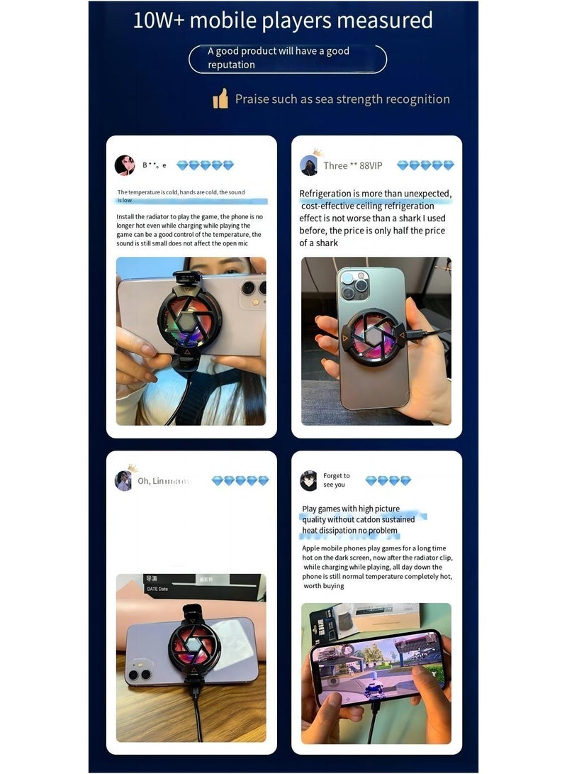 Loquat Phone Cooler, Semiconductor Cooling Fan Compatible with Magsafe, Portable Noiseless Cooling Game Artifact for PUBG, Live Vlog  - Image 4
