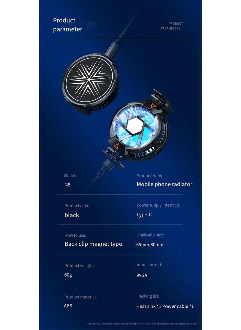 Loquat Phone Cooler, Semiconductor Cooling Fan Compatible with Magsafe, Portable Noiseless Cooling Game Artifact for PUBG, Live Vlog  - Image 5