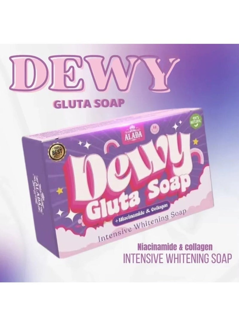 aladasoap Alada Dewy Gluta Soap with Niacinamide, Glutathione & Collagen, Whitening & Hydrating Facial & Body Bar for Brightening Skin Care, 70g - Image 4