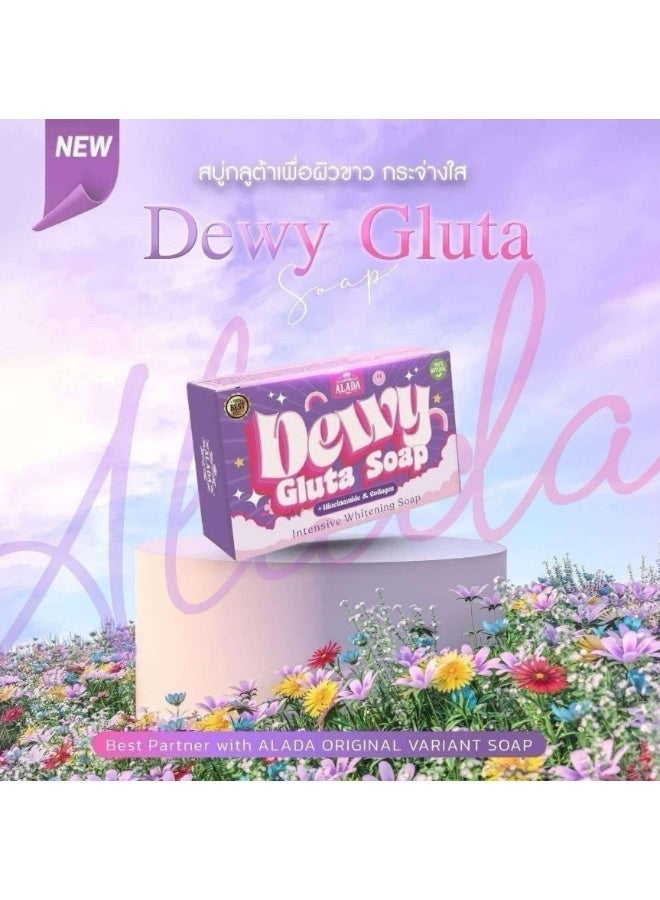 aladasoap Alada Dewy Gluta Soap with Niacinamide, Glutathione & Collagen, Whitening & Hydrating Facial & Body Bar for Brightening Skin Care, 70g - Image 2