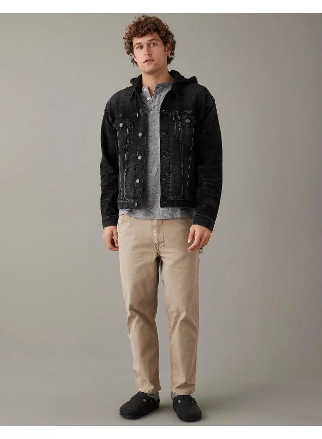 امريكان ايجل AE Hooded Denim Trucker Jacket