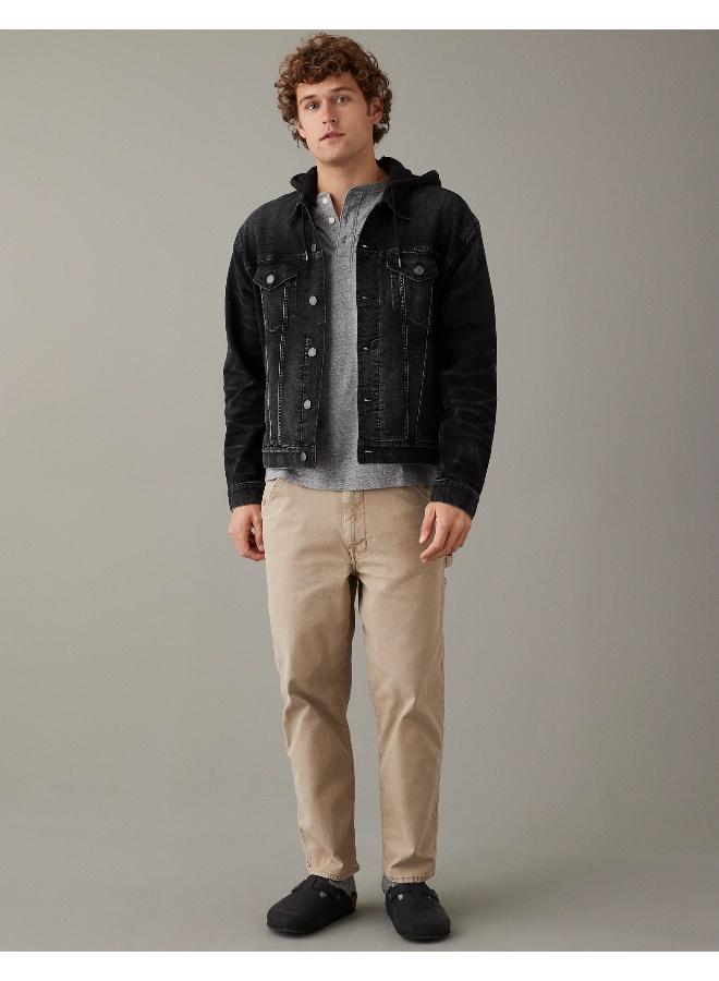 امريكان ايجل AE Hooded Denim Trucker Jacket  - Image 1