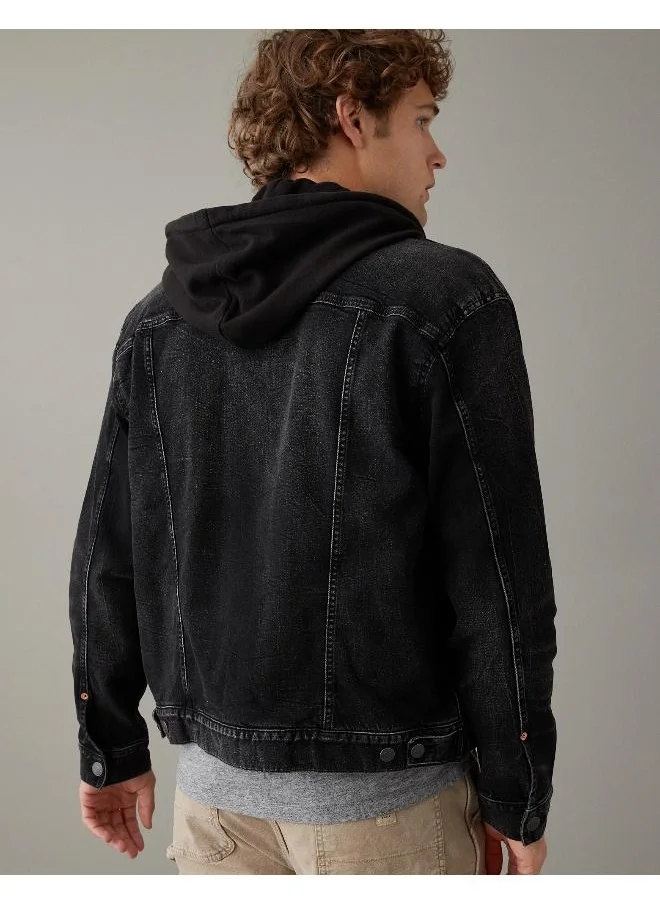 American Eagle Mid Wash Denim Trucker Jacket