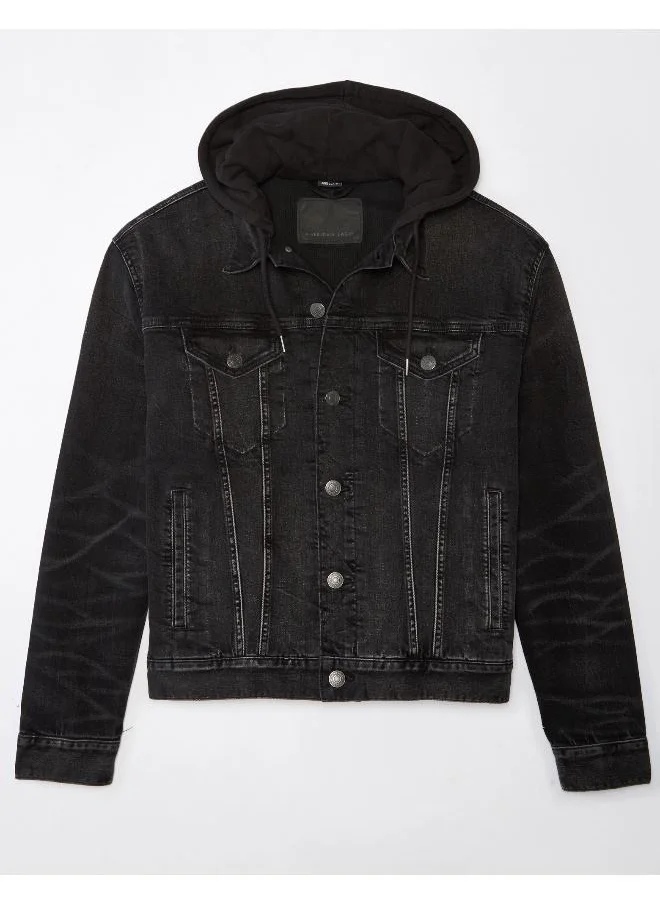 American Eagle Mid Wash Denim Trucker Jacket