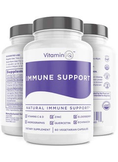 Pport Supplement With Vitamin C And Zinc Sambucus Elderberry Vitamin D3 Glutathione Echinacea Capsules Natural Immune Booster Herbal Supplements Vegan Glutenfree (60Ct) Vitaminiq
