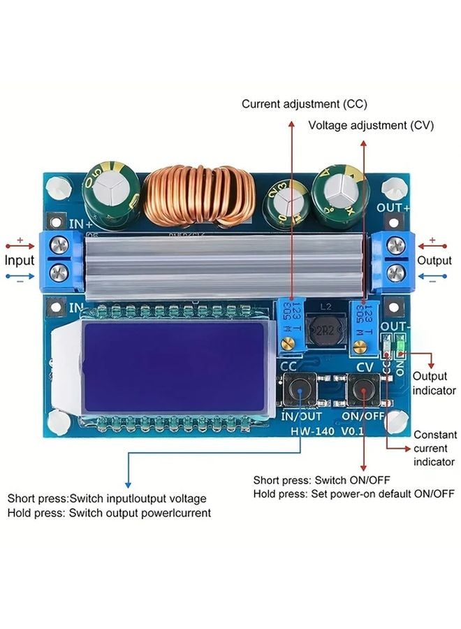 35W DC DC محول باك-بوست 5.5-30V إلى 0.5-30V مع شاشة LCD علبة معدنية 1 قطعة - Image 4